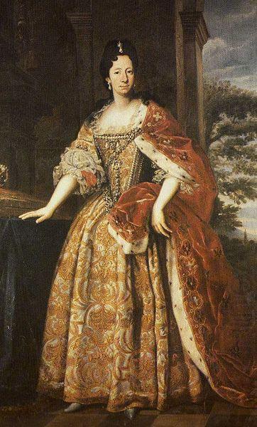 unknow artist Portrait of Anne Marie d'Orleans (1669-1728) while Duchess of Savoy wearing the robes of Savoy and the coronet china oil painting image